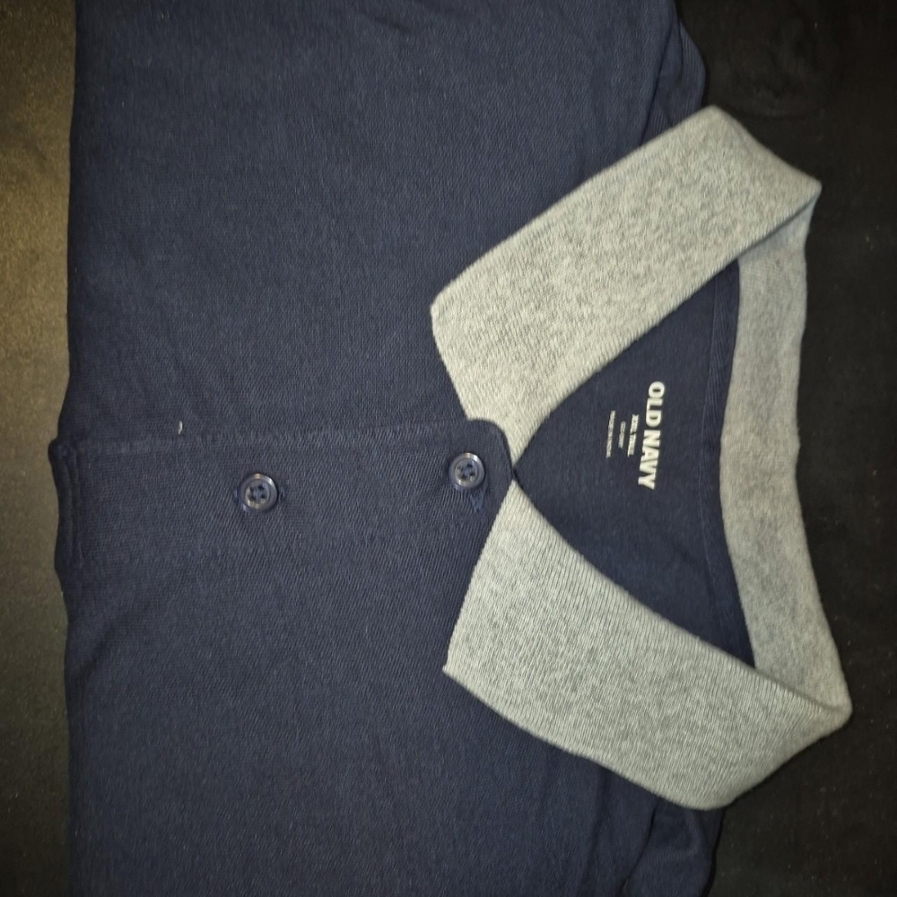 Old Navy Dark Blue Shirt with Gray Collar
